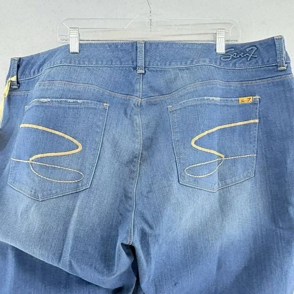 Seven7 Luxe Bootcut Jeans Womens Plus Size 26 Mid Rise Med Wash‎ Blue Denim NWT - Picture 5 of 8